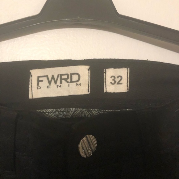 Men’s, FWRD DENIM, black jean with white stripe. - Picture 3 of 8